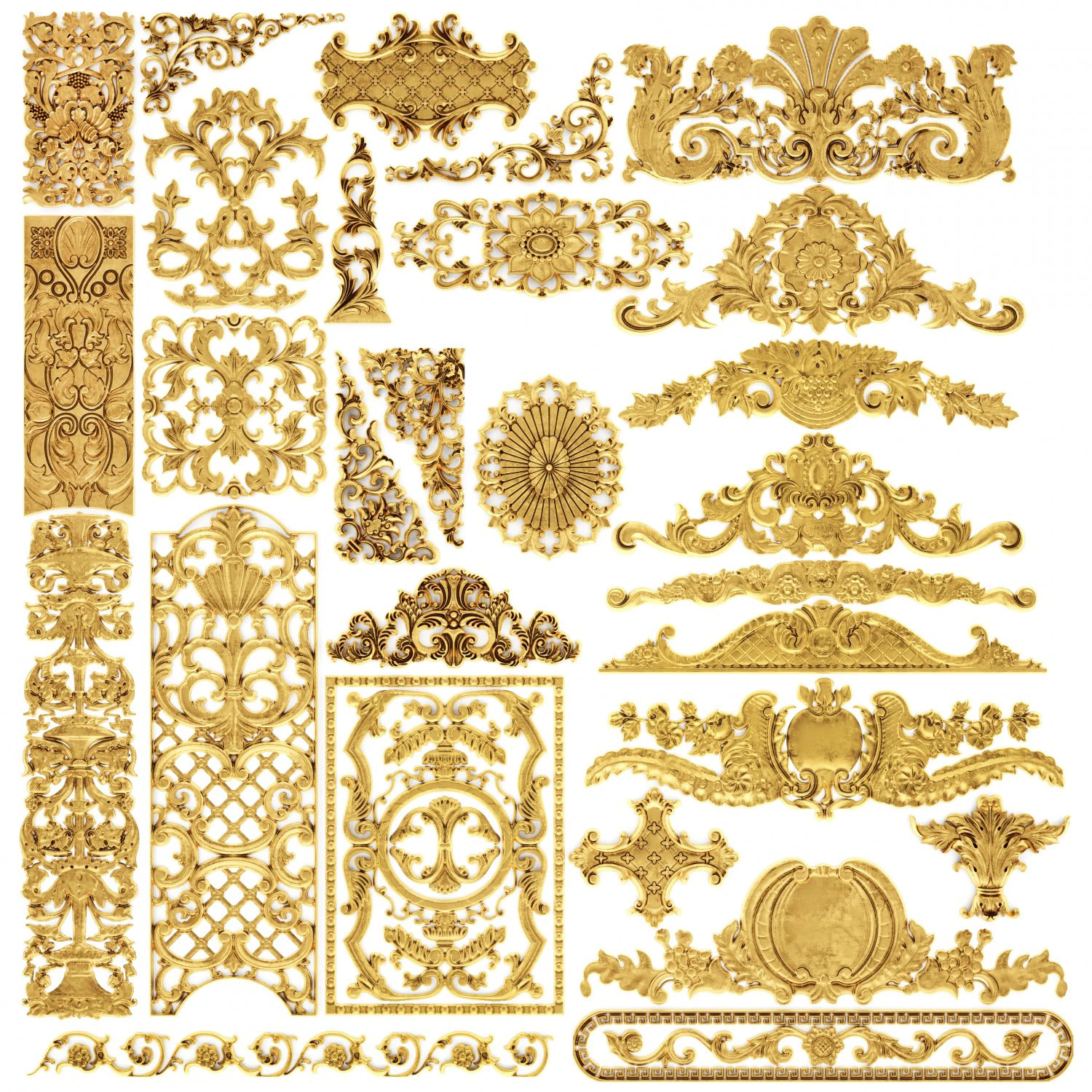 cartouches set 3D Model .c4d .max .obj .3ds .fbx .stl .blend 