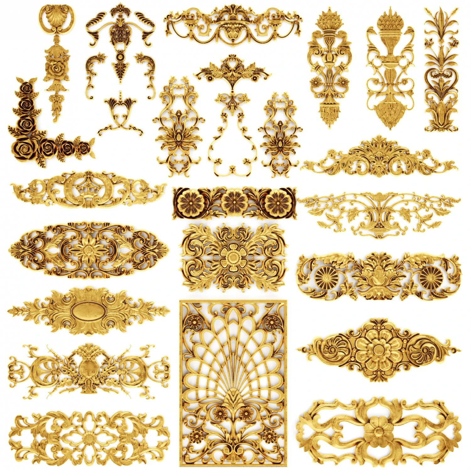 набор картушей 3D Модель .c4d .max .obj .3ds .fbx .stl .blend 