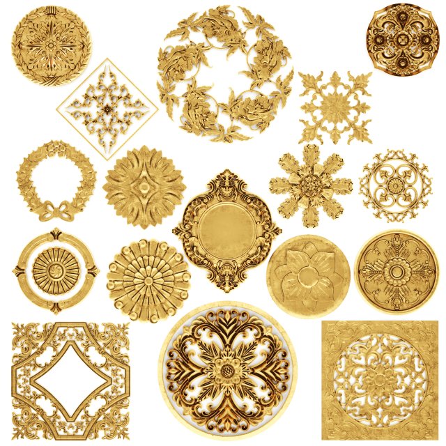 stucco collection ceiling rosette Modelo 3D .c4d .max .obj .3ds .fbx .stl .blend 