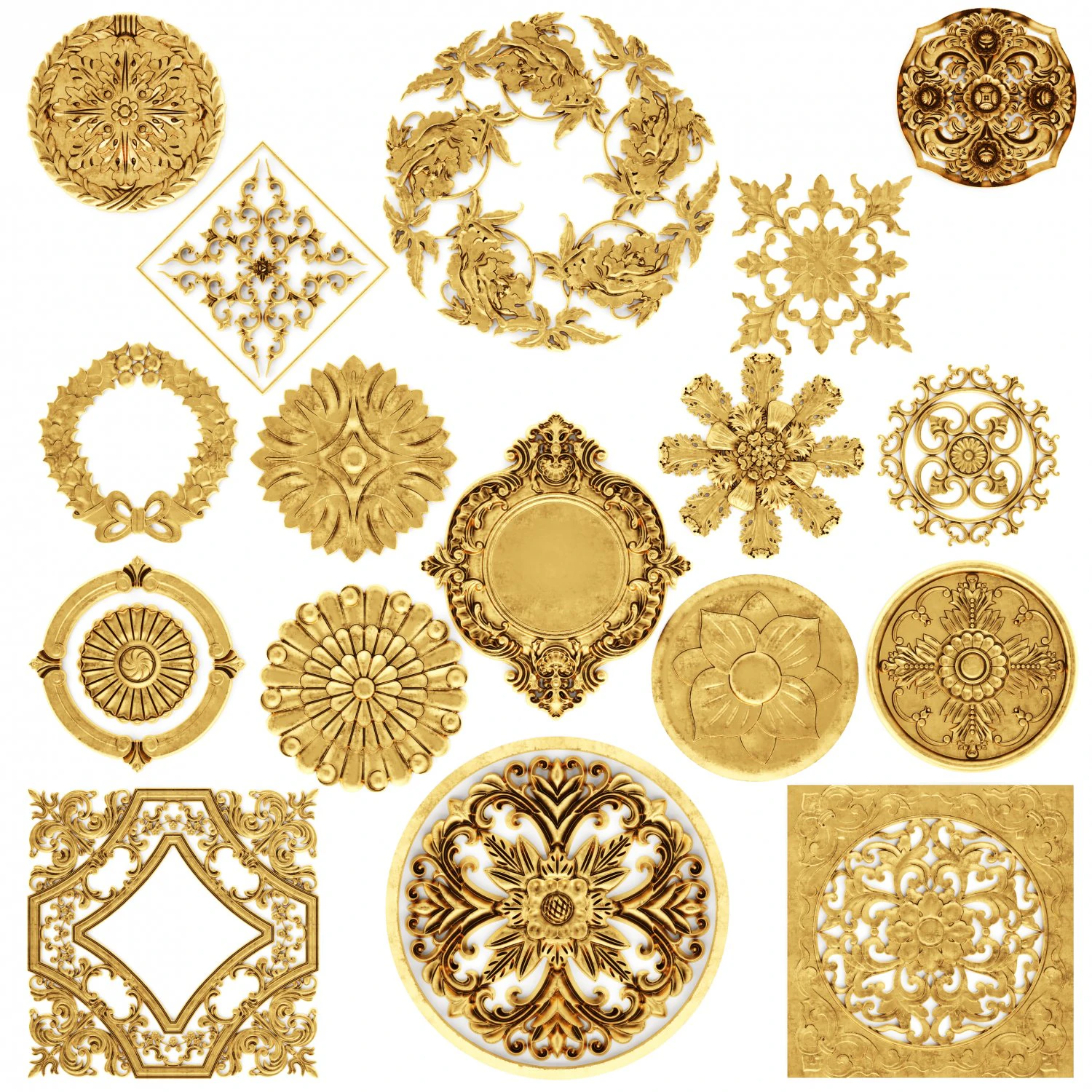 stucco collection ceiling rosette 3D Model .c4d .max .obj .3ds .fbx .stl .blend