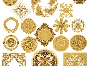 Rozeta sufitowa z kolekcji sztukaterii Model 3D