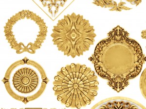 stucco collection ceiling rosette Modelo 3D
