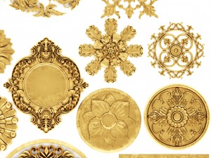stucco collection ceiling rosette Modelo 3D