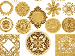 stucco collection ceiling rosette Modelo 3D