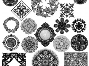 stucco collection ceiling rosette Modelo 3D