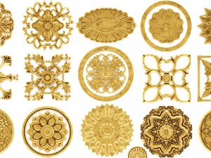 stucco collection ceiling rosette 3D Модель