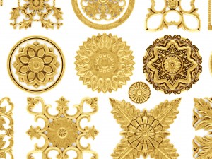 stucco collection ceiling rosette 3D Модель