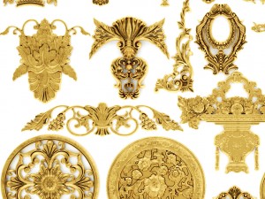 stucco collection ceiling rosette 3D 모델