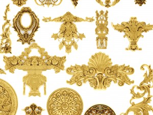 stucco collection ceiling rosette 3D 모델