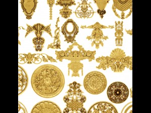 stucco collection ceiling rosette 3D 모델