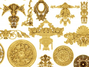 stucco collection ceiling rosette 3D 모델