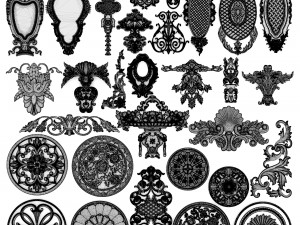 stucco collection ceiling rosette 3D 모델