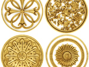 stucco collection ceiling rosette 3D 모델