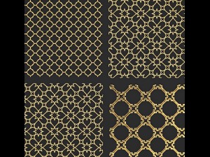 collection of golden lattice 3D-Modell