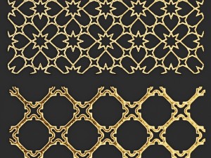 collection of golden lattice 3D-Modell