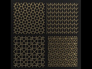 collection of golden lattice 3D Model