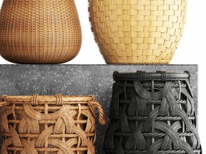 basket rattan 3D Model