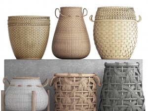 basket rattan 3D Model