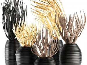 vaso decorativo com galhos Modelo 3D