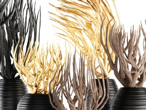 decorative vase with branches 3D Модель