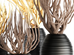 decorative vase with branches 3D Модель