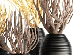decorative vase with branches 3D Model