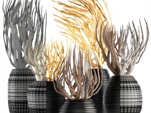 decorative vase with branches 3D Модель