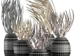 decorative vase with branches 3D Модель