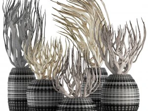decorative vase with branches 3D Model