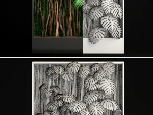 vertical gardening monstera 3D Model
