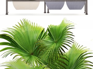 rack with the decor of figurines and plants Modelo 3D