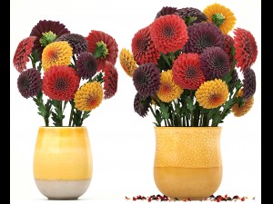 bouquet of flowers dahlias 3D मॉडल