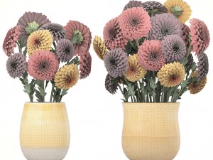 bouquet of flowers dahlias 3D मॉडल