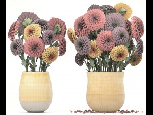 bouquet of flowers dahlias 3D मॉडल