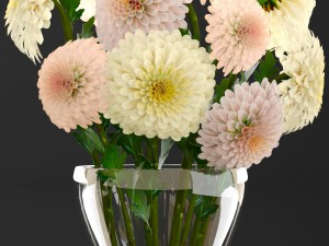 bouquet of flowers dahlias 3D Model