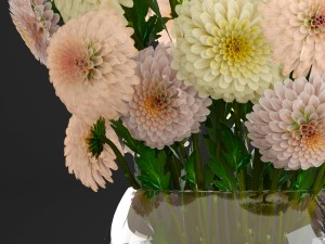 bouquet of flowers dahlias 3D Model