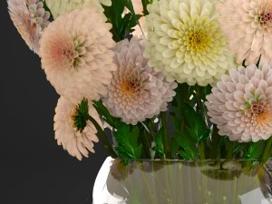 bouquet of flowers dahlias 3D Model