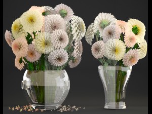 bouquet of flowers dahlias 3D Model
