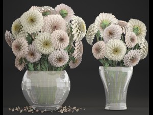 bouquet of flowers dahlias 3D Model