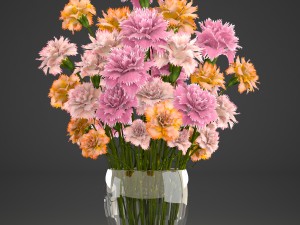bouquet of flowers dianthus Model 3D