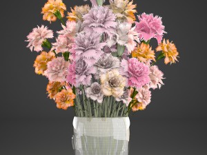 bouquet of flowers dianthus Model 3D