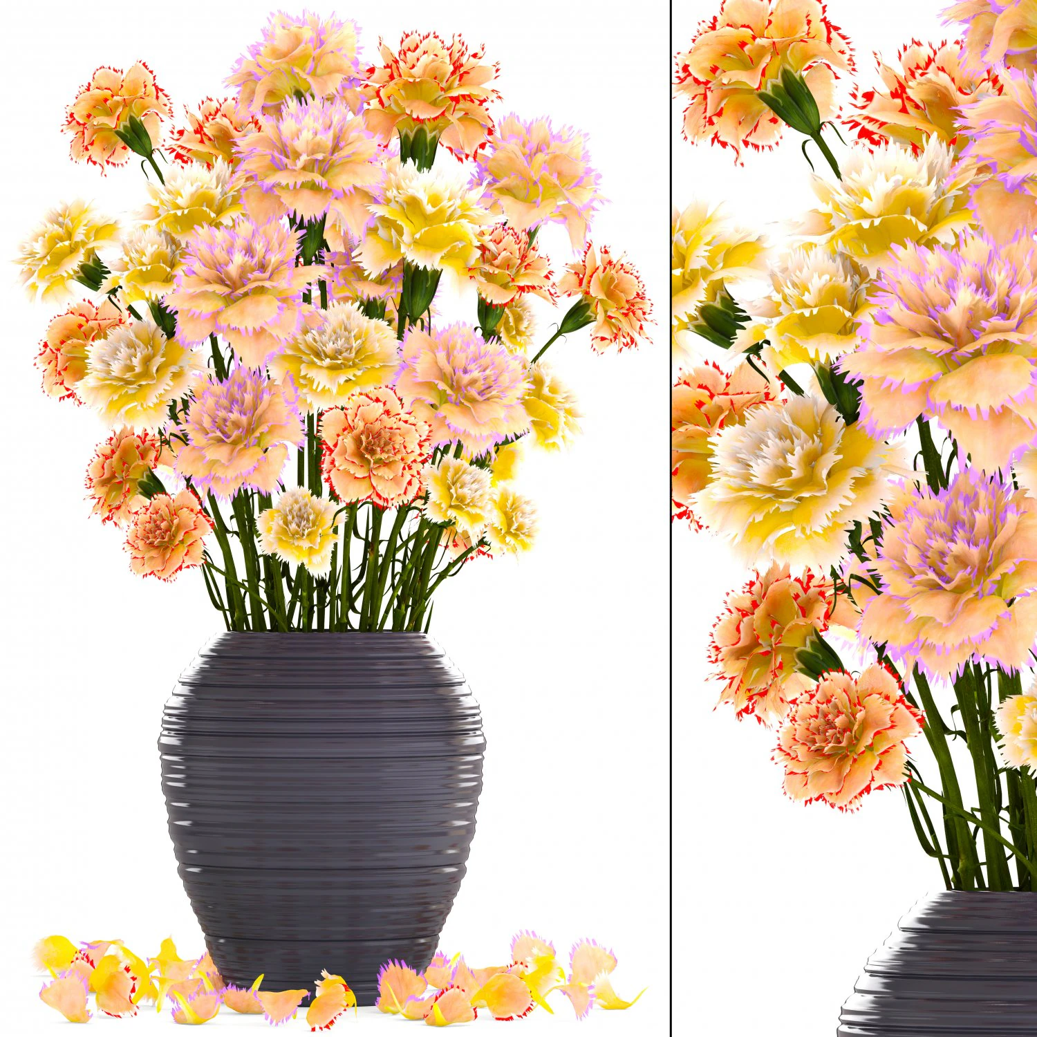 bouquet of flowers carnation 3D Model .c4d .max .obj .3ds .fbx .stl .blend 