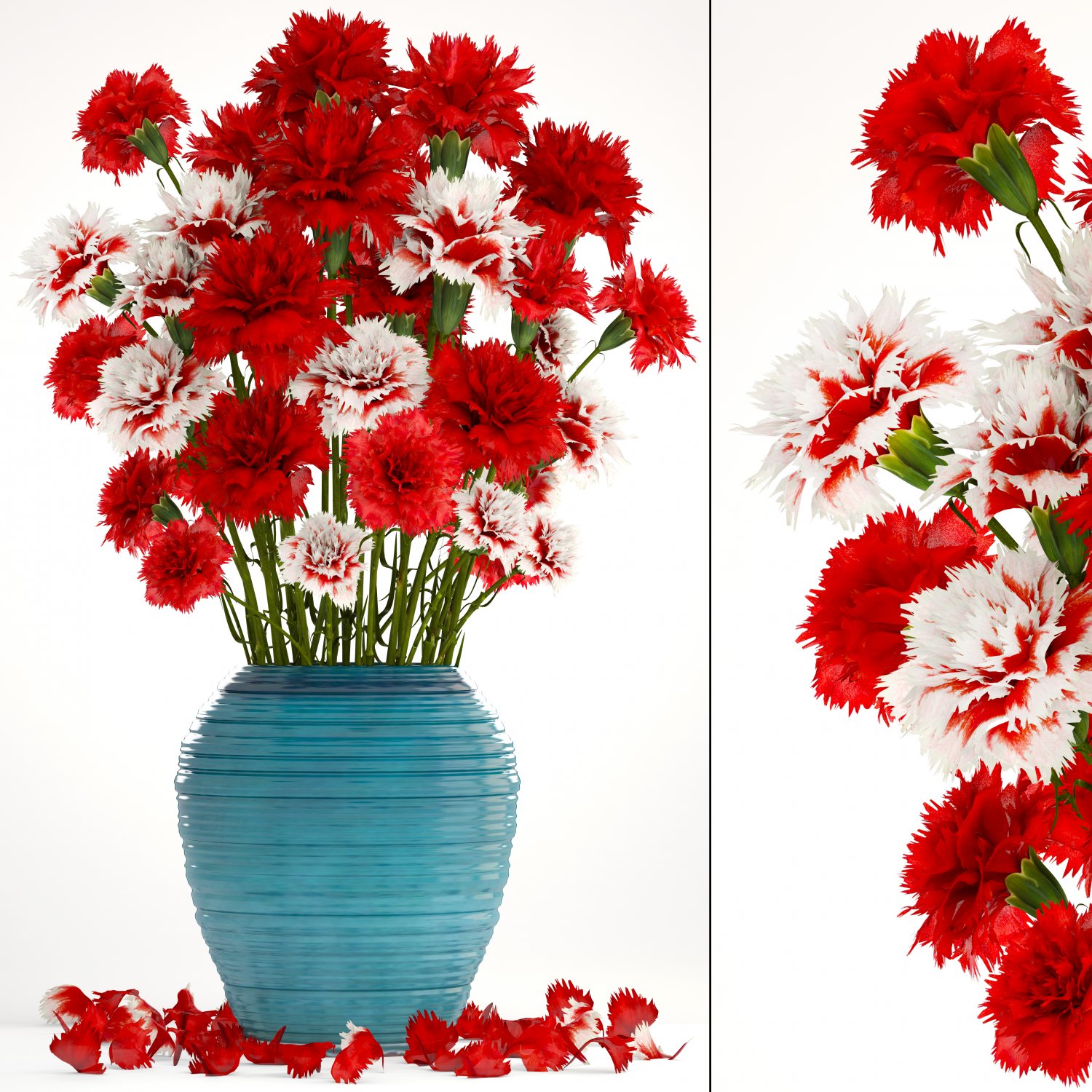 Bouquet Of Flowers Red Carnation 3d Model In Flowers 3dexport