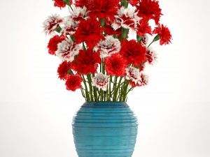 bouquet of flowers red carnation 3Dモデル