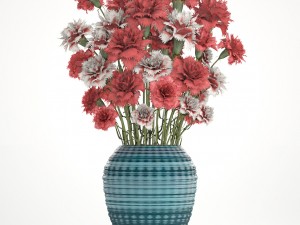bouquet of flowers red carnation 3Dモデル