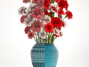 bouquet of flowers red carnation 3Dモデル