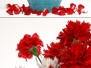 bouquet of flowers red carnation 3Dモデル