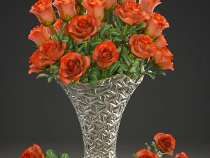 Strau&szlig; Rosen 3D Modell