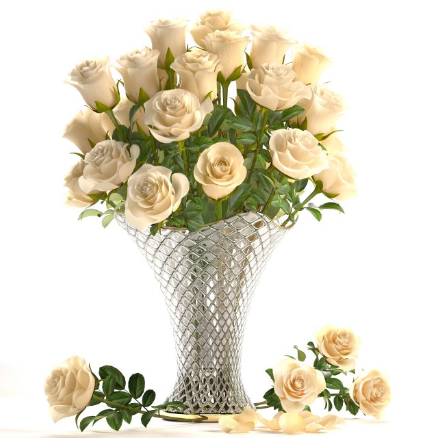 bouquet of roses 3D Model .c4d .max .obj .3ds .fbx .stl .blend