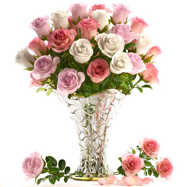 bouquet of roses 3D 모델 .c4d .max .obj .3ds .fbx .stl .blend 
